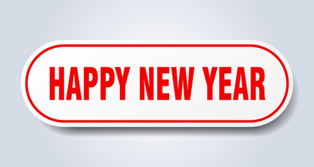 happy new year sign. happy new year rounded red sticker. happy new year
