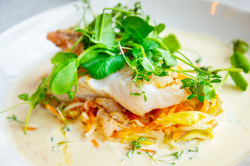 Fine dining cuisine - french dish on the table