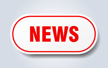 news sign. news rounded red sticker. news