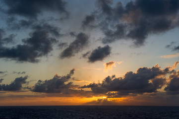 Sunset at sea, seen from a cruise