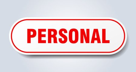 personal sign. personal rounded red sticker. personal