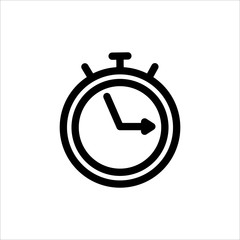 Clock icon. Symbol of time with trendy flat line style icon for web, logo, app, UI design. isolated on white background. vector illustration eps 10