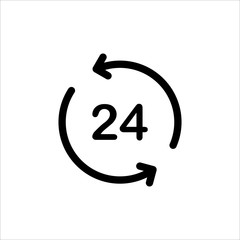 Clock icon. Symbol of time with trendy flat line style icon for web, logo, app, UI design. isolated on white background. vector illustration eps 10