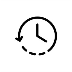 Clock icon. Symbol of time with trendy flat line style icon for web, logo, app, UI design. isolated on white background. vector illustration eps 10