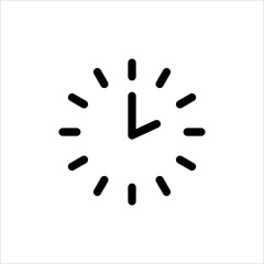 Clock icon. Symbol of time with trendy flat line style icon for web, logo, app, UI design. isolated on white background. vector illustration eps 10