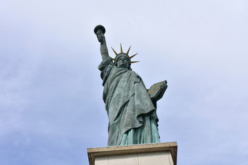 Statue of Liberty replica (erected on July 4, 1889) at Ile aux Cygnes. Paris, France.