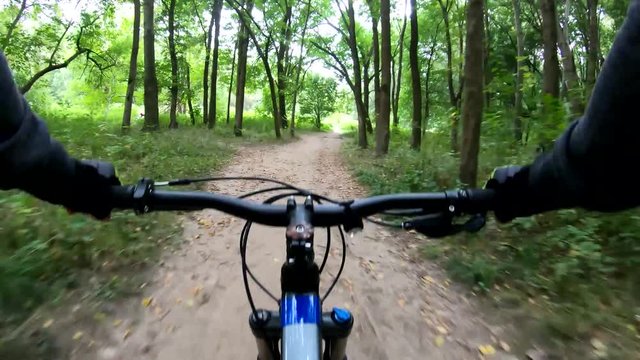 MTB bicycle riding on the trail in the summer season.