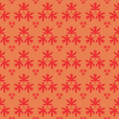 Seamless pattern created by many sugar maple leaves set to background in autumn feeling