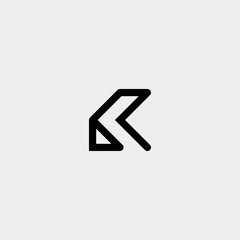 Letter K AK KA R Monogram Logo Design Minimal Icon - obrazy, fototapety, plakaty