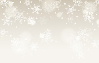Vector background with silver and white snowflakes
