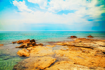 Fantastic view of the azure sea background