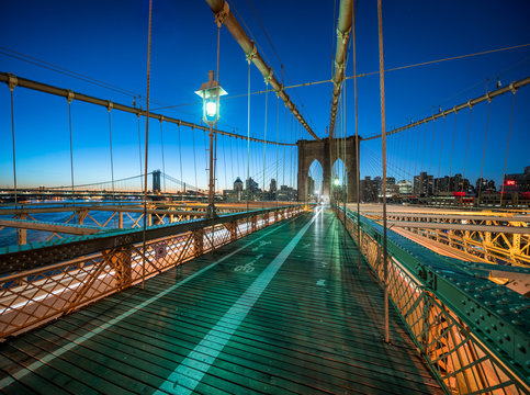 Brooklyn Bridge in New York City at night