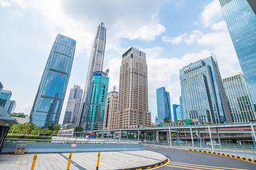 Fototapeta na wymiar CBD office building complex near Shenzhen Futian High-speed Railway Station