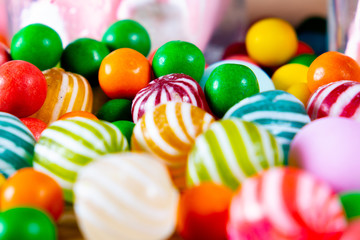  many delicious candies of various colors