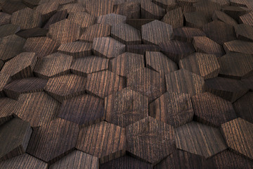 Abstract background with natural wooden cells.
