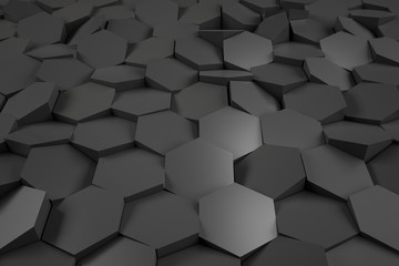 Abstract background with randomly located black metall cells.