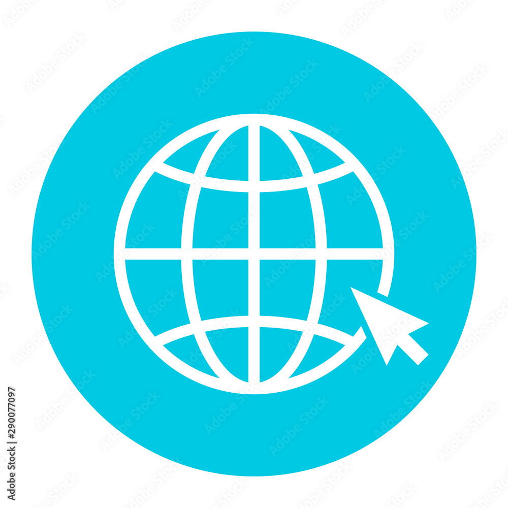 Wall mural world globe vector icon