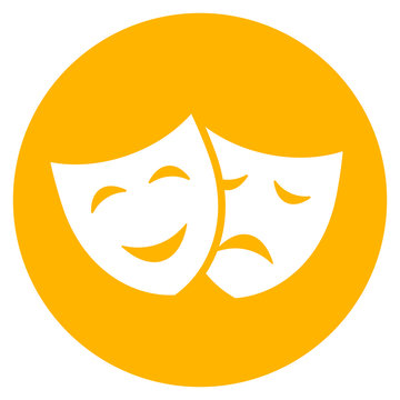 Comedy and drama face mask icon
