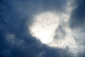 the sun is the light shining through the clouds