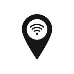 Wi fi icon, isolated. Wi-Fi Map Marker icon. Flat design.