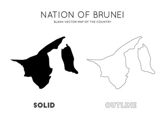 Brunei map. Blank vector map of the Country. Borders of Brunei for your infographic. Vector illustration.