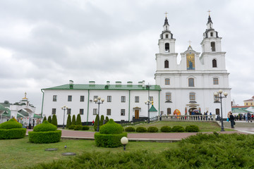 Fototapeta na wymiar Minsk. Holy Spirit Cathedral in Nemiga district.