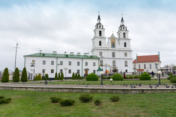 Fototapeta na wymiar Minsk. Holy Spirit Cathedral in Nemiga district.