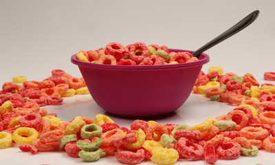 colorful cereals in canister