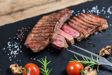 Steaks from fresh meat