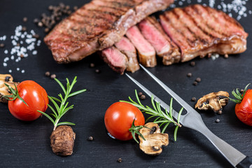 Steaks from fresh meat