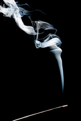 Obraz premium Smoke abstract on black background. in Studio