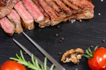 Steaks from fresh meat