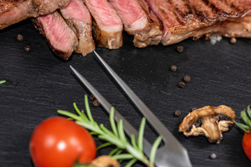 Steaks from fresh meat