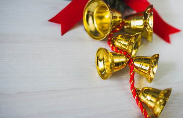golden christmas bells art background