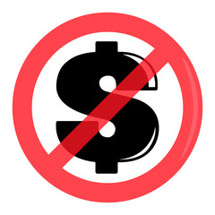 No money prohibiting sign logo currency vector graphic