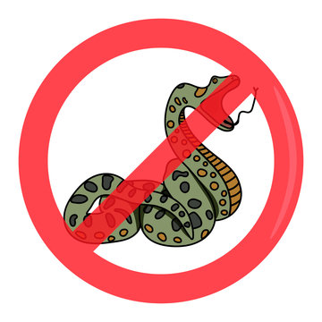 No snake prohibition sign logo python anaconda vector graphics