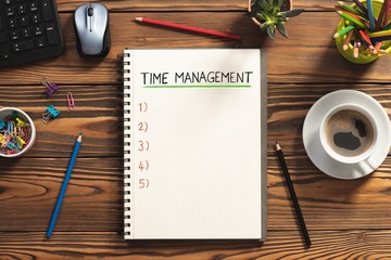 Writing To Do list, Over Head View Of Work Desk.