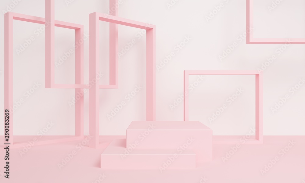 Aufkleber abstract background with a rectangular pink podium and frame. backdrop design for product promotion.