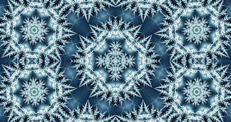 beautiful winter abstract background consisting of snowflakes made in the form of stars and various shapes can be used as a background image of a desktop on a computer