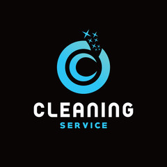 Letter C For Cleaning Logo design with Circle Emblem vector concept and Modern icon.   Cleaning Service Symbol. Logo for Company and Business.