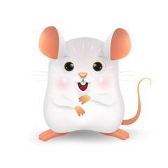 Cartoon of the little rat personality. Zodiac symbol of the year 2020. Chinese New Year, the year of the rat.
