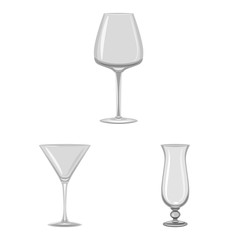 Isolated object of capacity and glassware icon. Set of capacity and restaurant vector icon for stock.