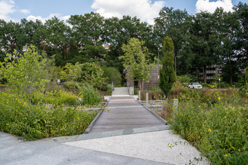 Waterfront Park, a public green space, located in Southwest District of Columbia neighborhood