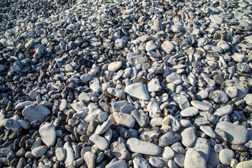 Pebble beach in the sun