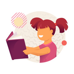 Girl With Book Icon