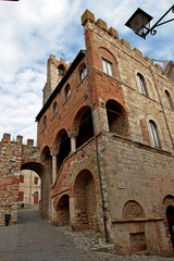 Fototapeta premium the Town Hall in the center of the village of Suvereto in Tuscany