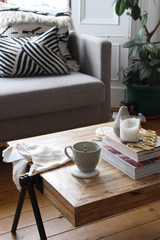 Fototapeta na wymiar living room cup of tea relaxing