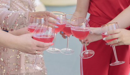 party, bachelorette party, glasses close-up