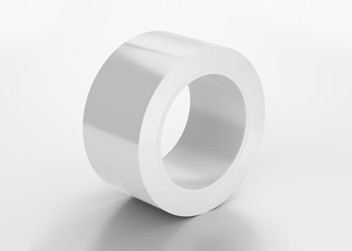 White Roll Duct Tape, 3D Rendered on Light gray Background