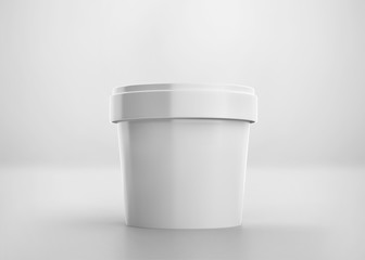 Blank Ice Cream Packaging with Cap, Realistic 3D rendered on light gray background
